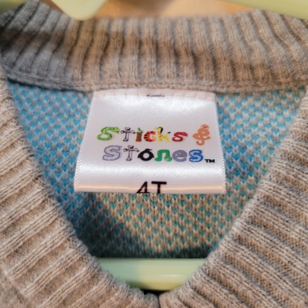 Knit Vest Toddler Boy 4T Spring Sweater Vest Blue Gray - Picture 3 of 6
